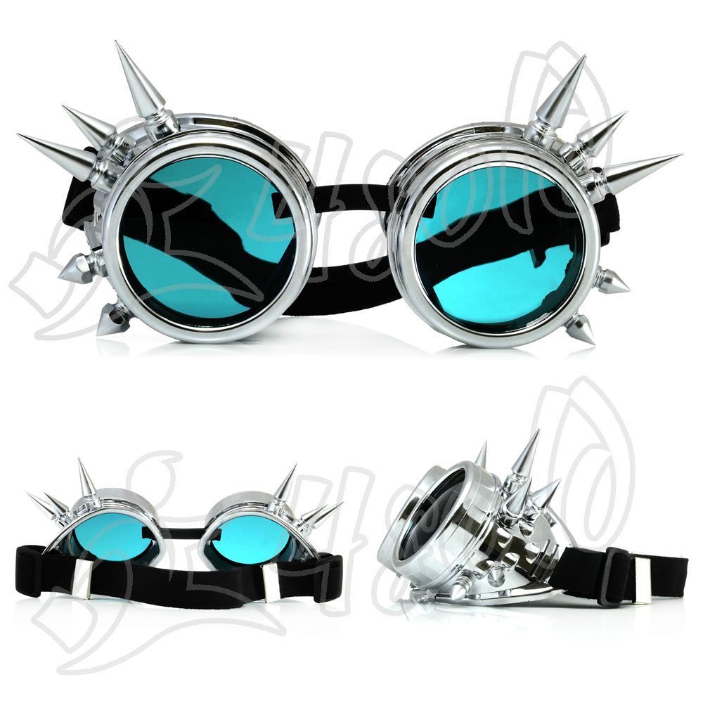 Welding Cyber Goggles Steampunk Cosplay Goth Antique Victorian With Spikes Ebay 