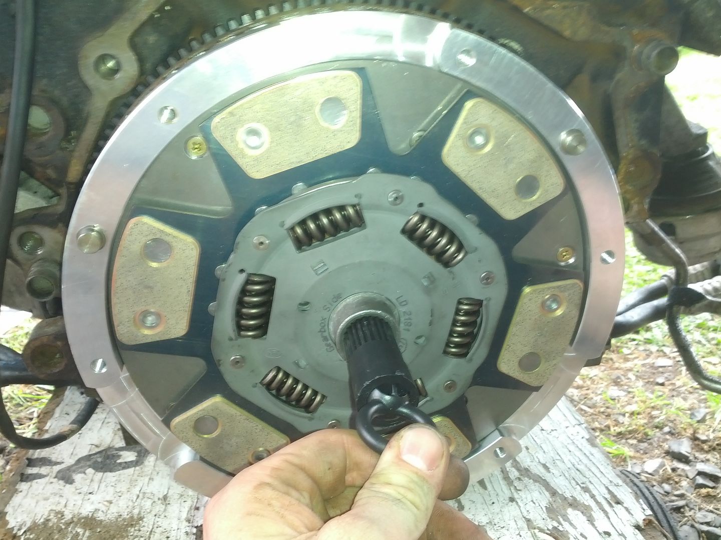 new clutch and flywheel and starter is binding bad.