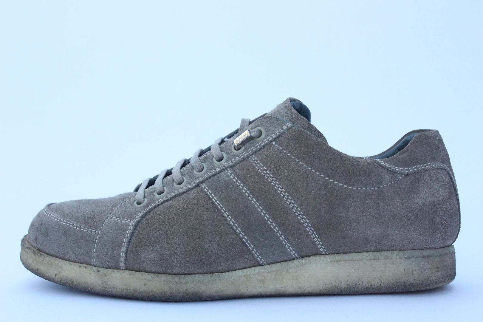 DIOR HOMME GAT Grey Suede sneakers 8.5 41 42 HEDI SLIMANE shoes ...